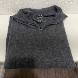 Black Cashmere Jos A Banks Half-Zip Sweater